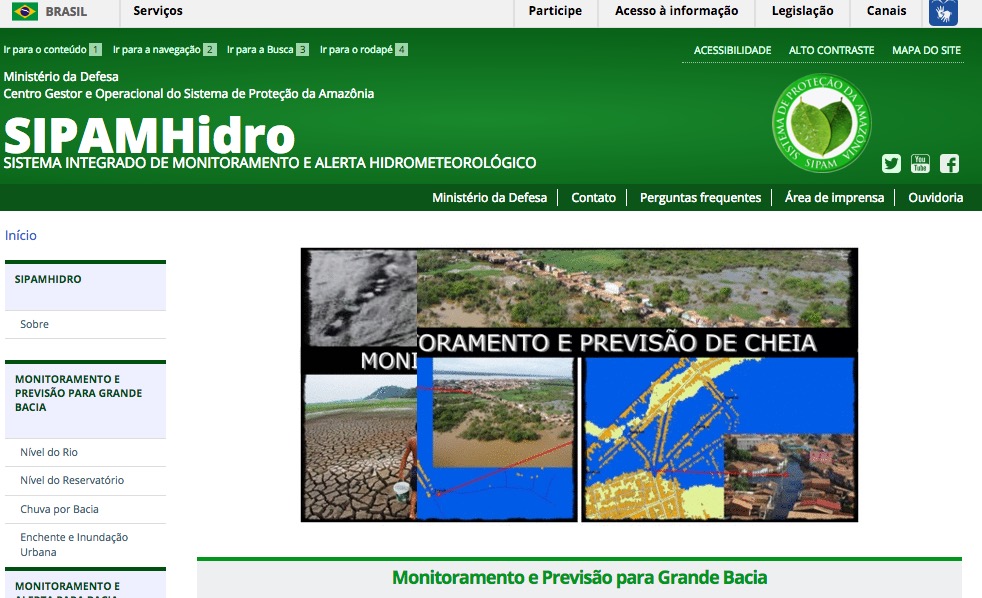 Novo site informa sobre riscos de enchentes e tempestades na Amazônia