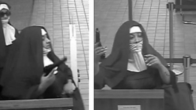 Vestida de freira, dupla armada tenta assaltar banco e é procurada pela polícia