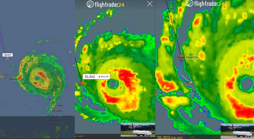 Avião 'aposta corrida' com Furacão Irma e acontece algo inacreditável 