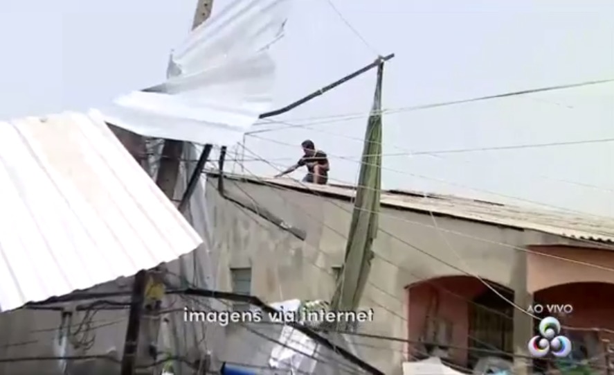 Criança é arremessada durante temporal em Manaus 