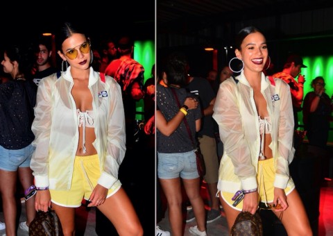 De barriga de fora e cheia de estilo, Marquezine causa alvoroço no Rock in Rio