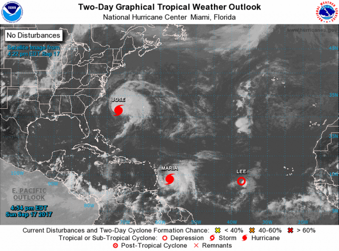 Furacão Maria ganha força e deve atingir Porto Rico na próxima quarta-feira
