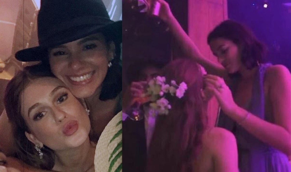 Marina Ruy Barbosa e Marquezine selam amizade em casamento e ruiva ataca de cupido para Neymar