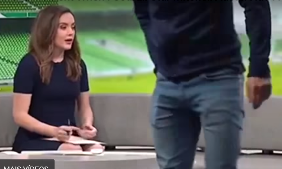 Ao vivo, jogador profissional dá entrevista e deixa jornalista falando sozinha; Vídeo