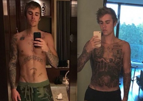 Justin Bieber choca fãs ao mostrar novas tatuagens na barriga
