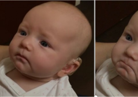 Bebê com problemas auditivos escuta mãe pela primeira vez e se emociona; Vídeo