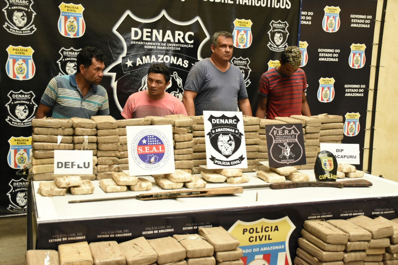 Grupo é preso com drogas avaliadas em R$ 2 milhões no Amazonas