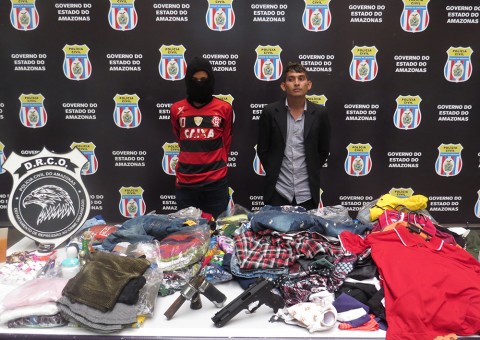 Dupla é detida em flagrante após assaltos e fazer refém em loja de Manaus