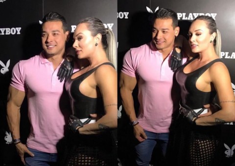 Felipe Franco marca presença em festa de Juju Salimeni e enche loira de elogio