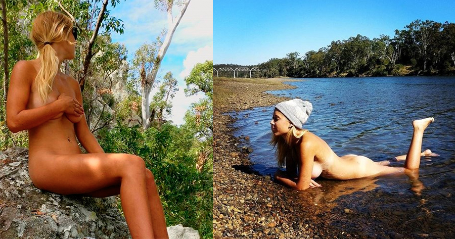 Jovem fica famosa no instagram ao postar fotos nuas em locais exóticos