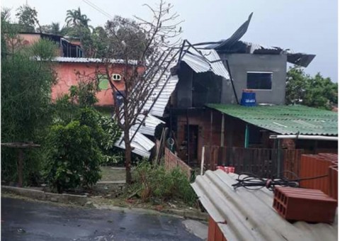 Temporal destelha casa e arranca 25 árvores em Manaus