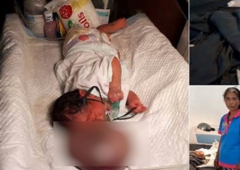 Bebê nasce com bolha gigante no rosto e corre sérios riscos se ela não parar de crescer