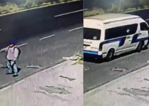 Câmeras flagraram o momento exato em que homem pede van e some misteriosamente