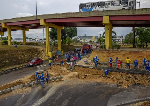Obras de alças viárias garantem mais fluidez no trânsito de Manaus
