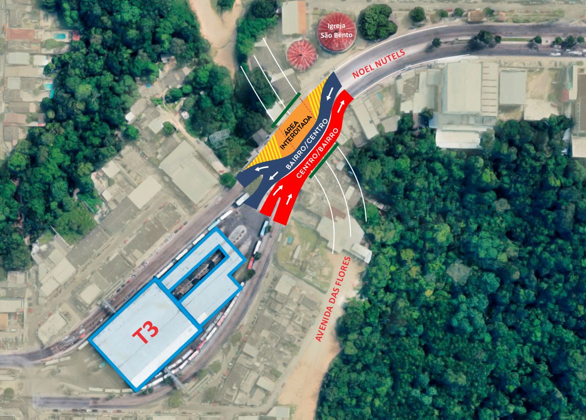 Noel Nutels terá tráfego de veículos desviado para obra na avenida das Flores