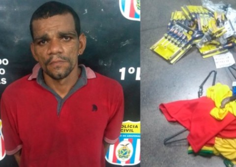 Homem é preso em flagrante saqueando loja no Centro de Manaus