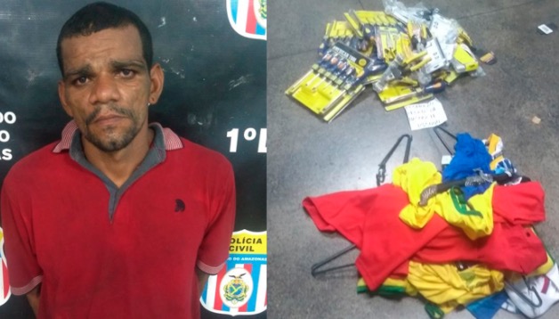 Homem é preso em flagrante saqueando loja no Centro de Manaus