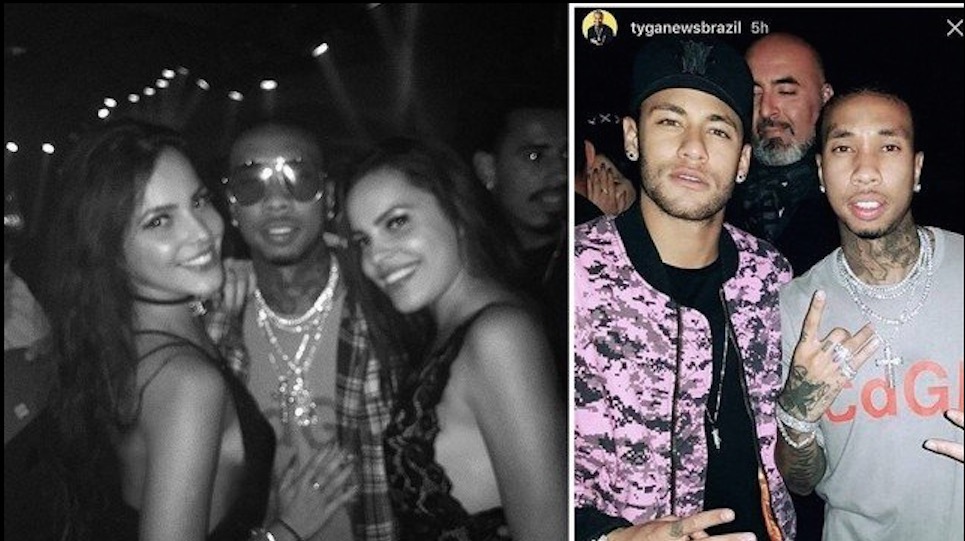 Ex-BBBs Emilly e Mayla curtem noitada com Neymar e amigos em Paris