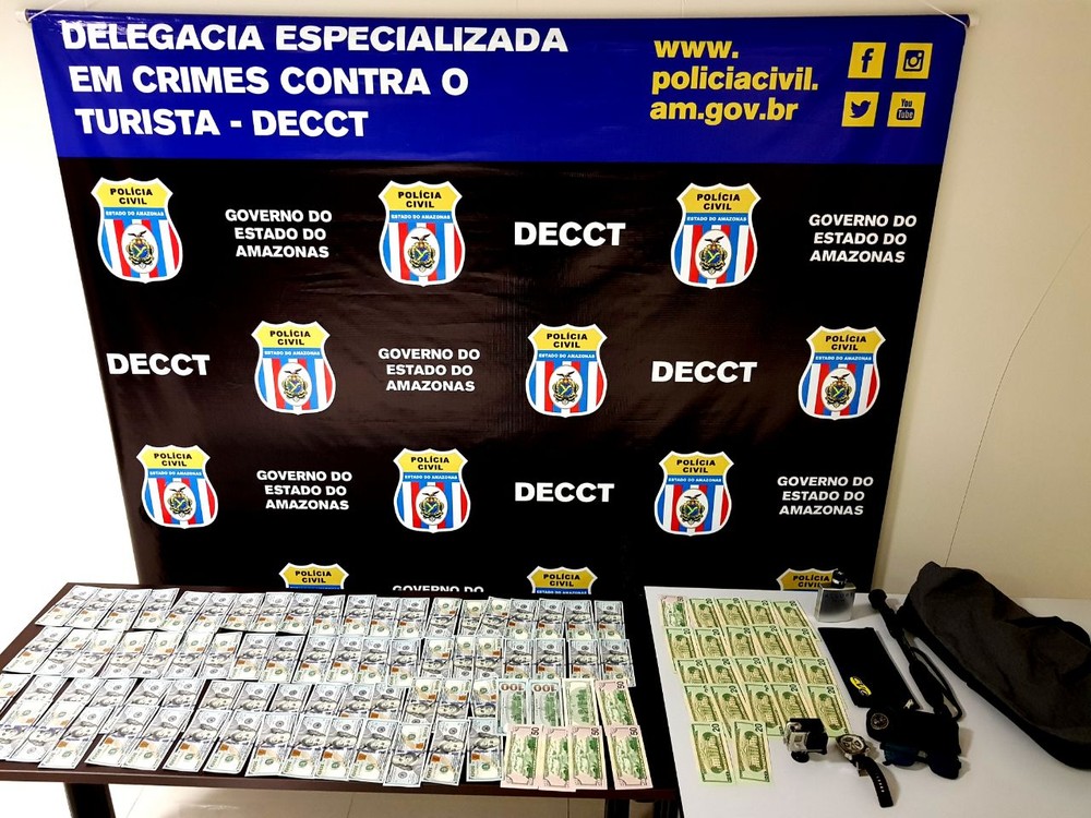 Suspeito de roubar US$ 8 mil de turista em aeroporto é preso no Amazonas