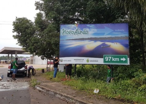 Novo Airão recebe melhorias na sinalização turística