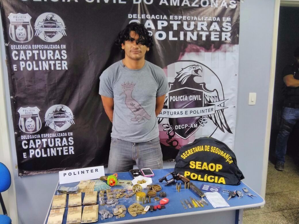 Suposto líder de facção procurado por homicídio é preso com drogas em Manaus