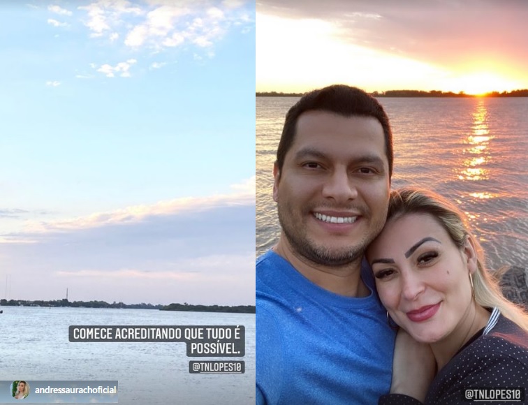 Andressa Urach e marido posam em passeio romântico após reconciliação