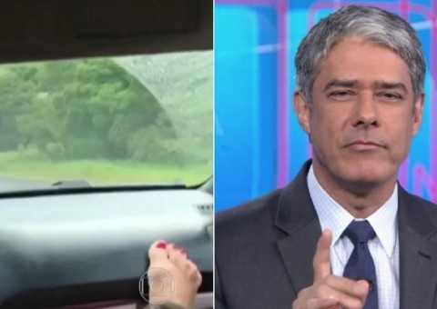 William Bonner repreende mulher que filmou acidente em estrada