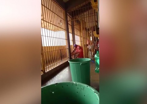 Vídeo flagra momento que detentos entortam barras de cela e escapam de presídio