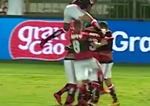 Comemorando gol, jogador do Flamengo corre para abraço e pior acontece