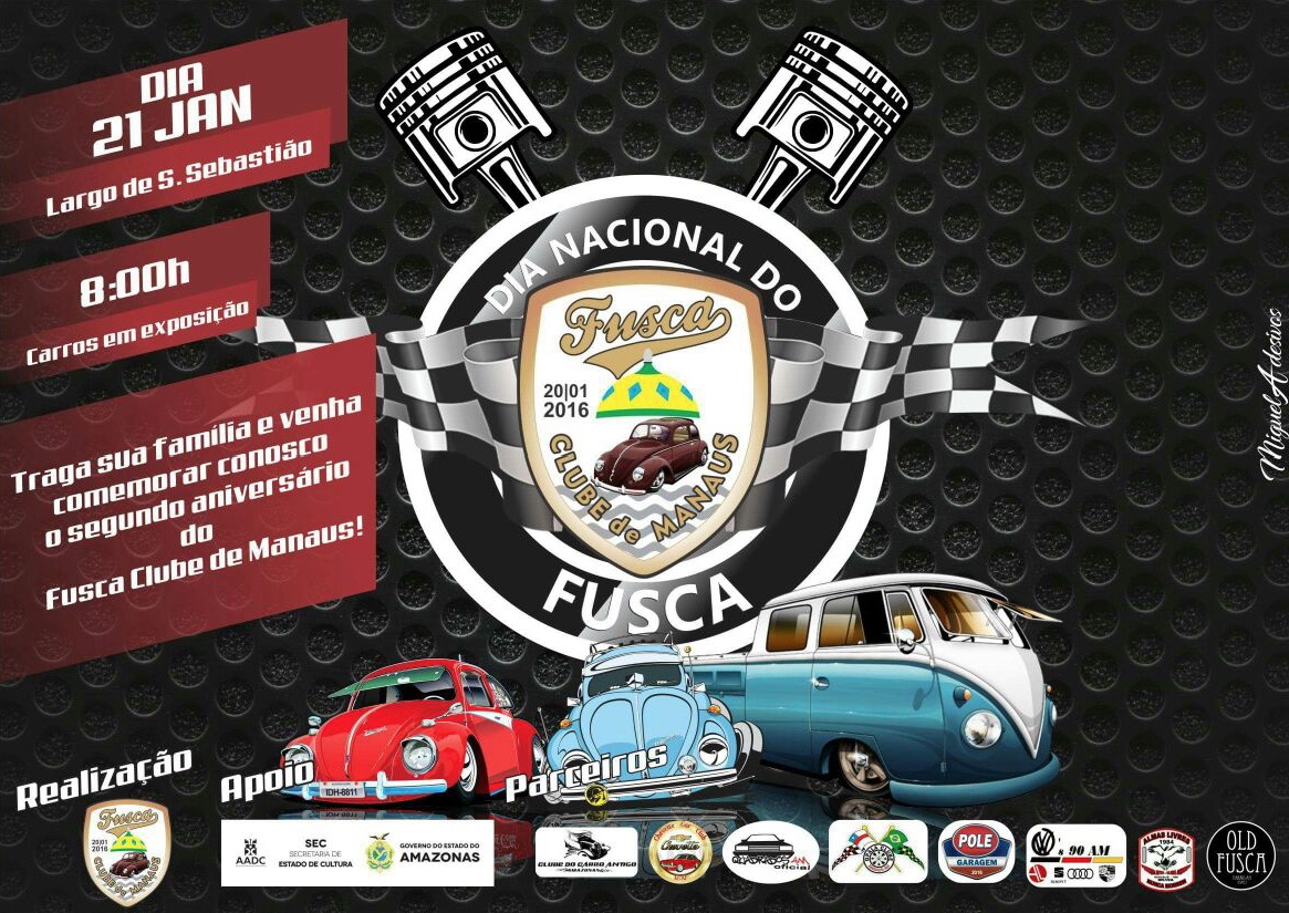 Dia nacional do Fusca será celebrado no Centro de Manaus com exposição gratuita