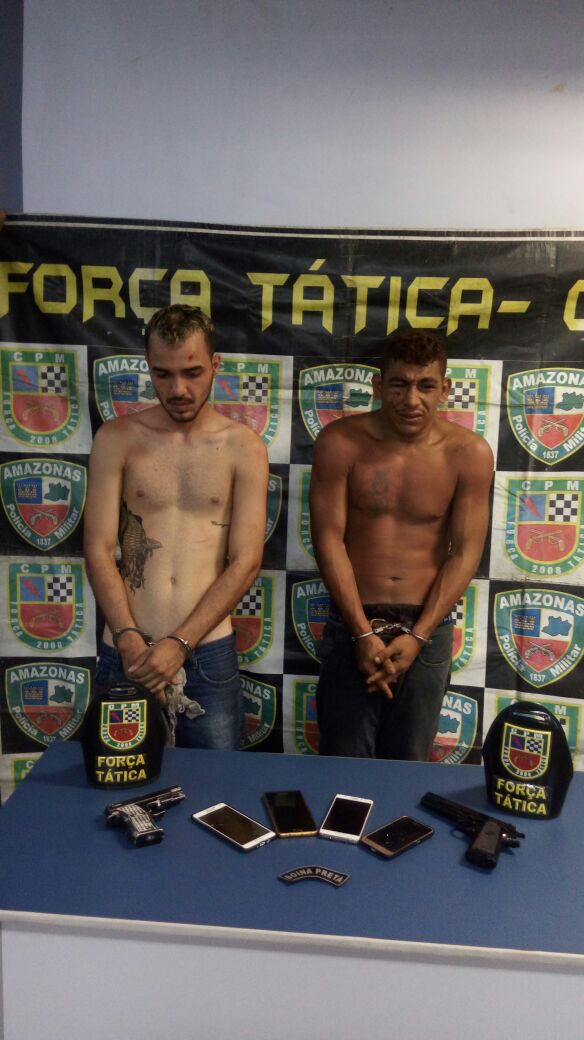 Polícia flagra assaltantes com reféns em residência e dupla é presa em Manaus