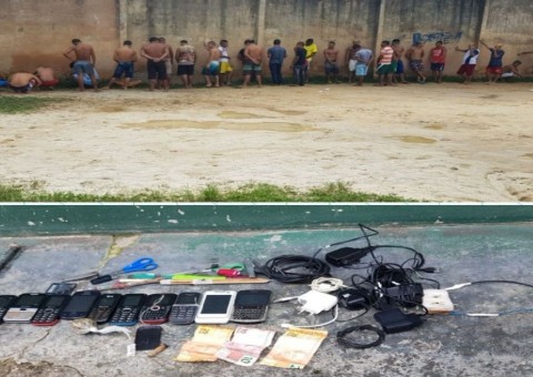 Armas e drogas são apreendidas durante revista em presídio no Amazonas