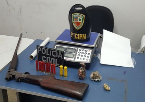 Homem denunciado por violência doméstica é preso com armas e drogas no Amazonas