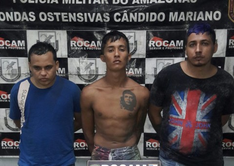 Trio armado é preso transportando drogas após perseguição policial em Manaus
