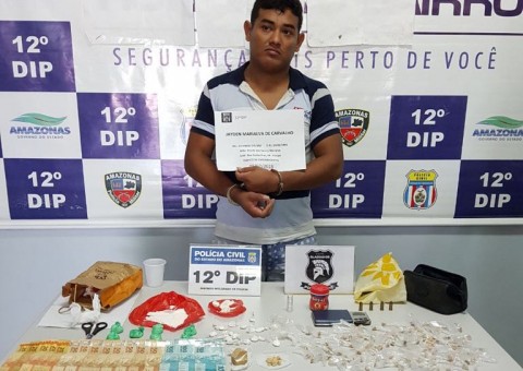 Em Manaus, homem é preso com drogas que seriam distribuídas para várias áreas da cidade 