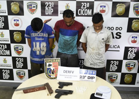 Três são presos suspeitos de integrar organização especializada em roubos ligada a FDN em Manaus