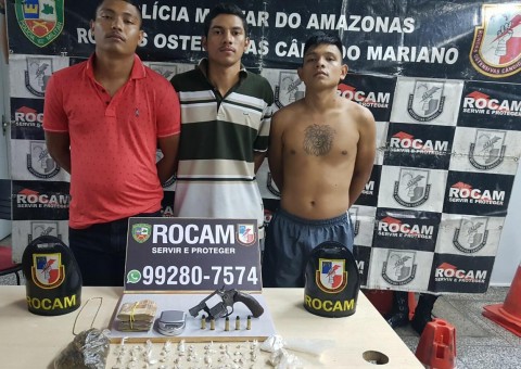 Trio é preso com armas e drogas em bairro de Manaus