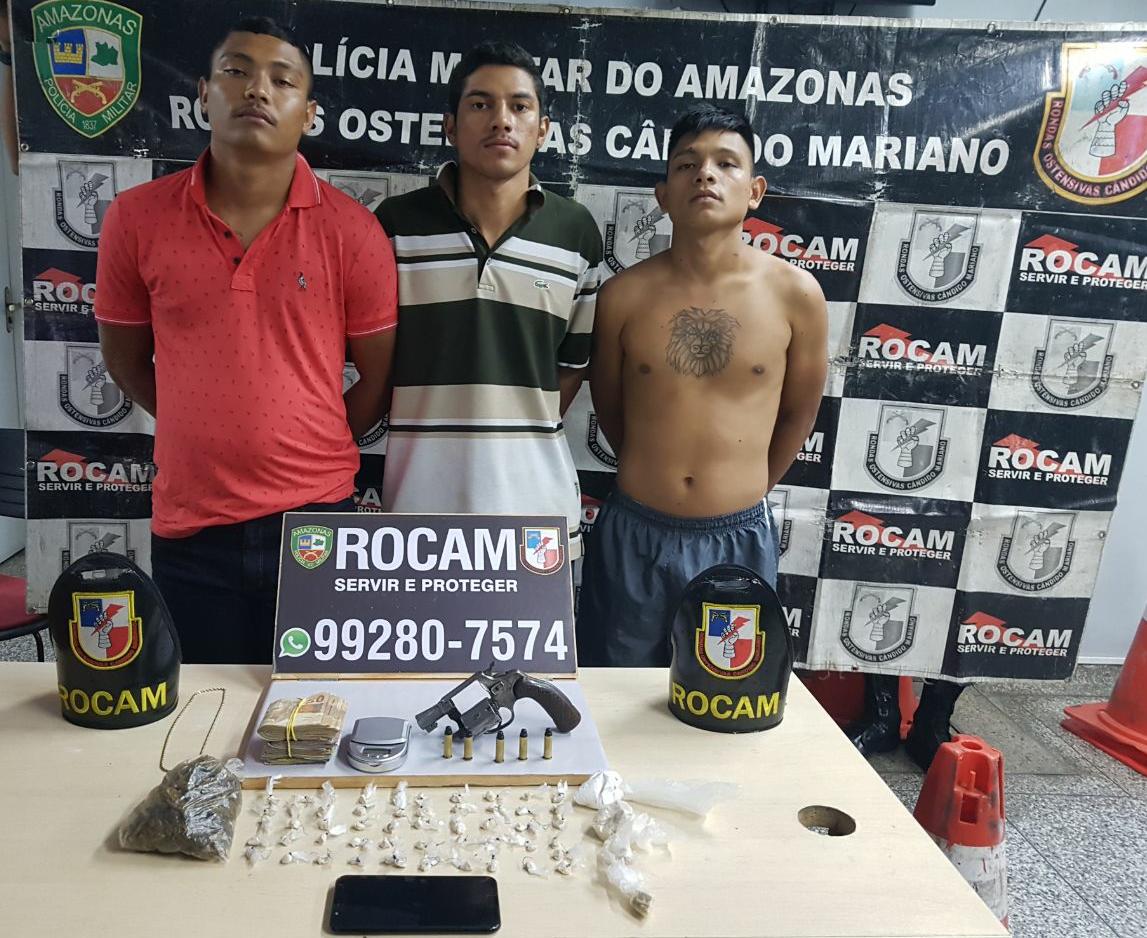Trio é preso com armas e drogas em bairro de Manaus