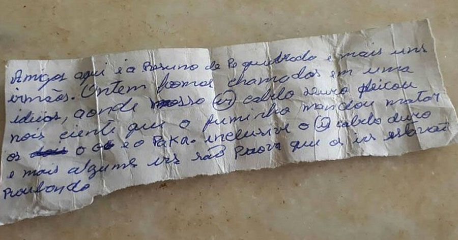 Marcola mandou matar líderes do PCC no Ceará, diz bilhete apreendido em prisão