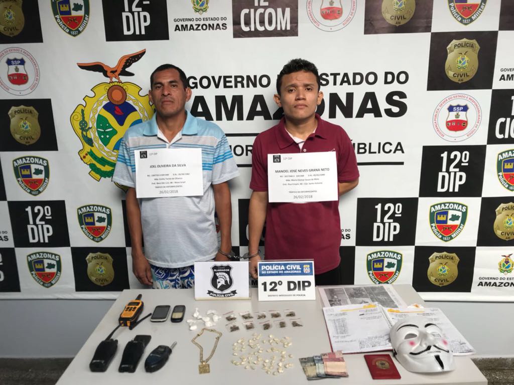 ‘Cabeçudo’ delata comparsa e os dois são presos por tráfico em Manaus