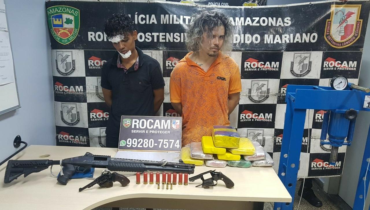 Dupla é presa com drogas após tiroteio e perseguição policial em Manaus