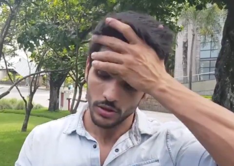 Ex-BBB Lucas é questionado por internauta e assume que errou com noiva