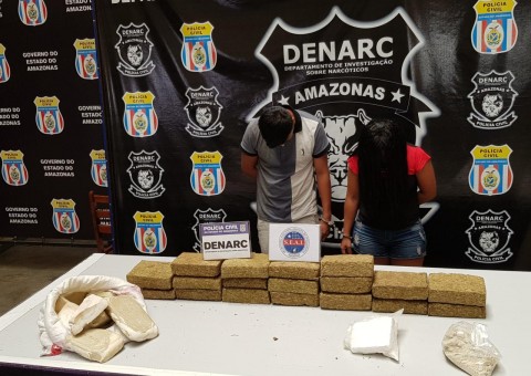 Em Manaus, casal é preso com 35 kg de drogas escondidos em casa 