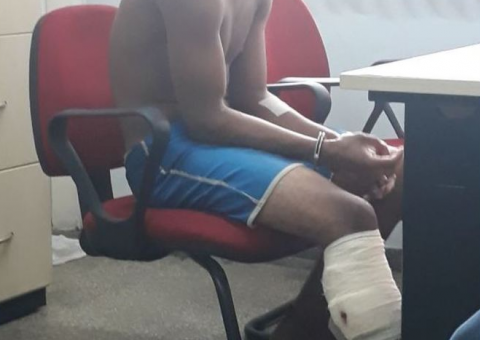 Procurado por homicídio é baleado e preso após tentar esfaquear policial em Manaus