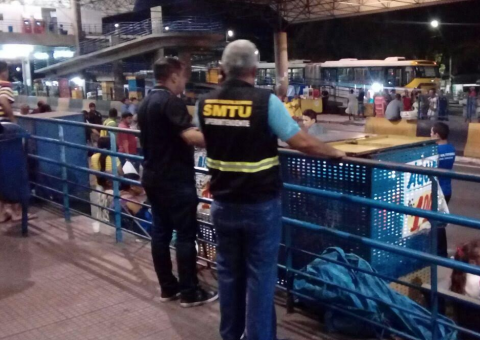 Terminais passam por fiscalização relâmpago e detalhes chamam atenção da SMTU