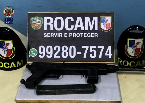Durante patrulha, Rocam flagra taxista com submetralhadora em Manaus