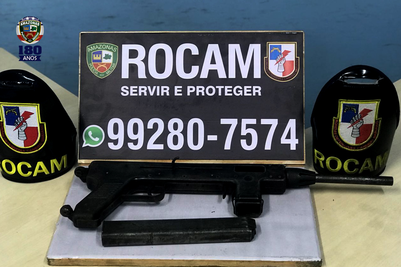 Durante patrulha, Rocam flagra taxista com submetralhadora em Manaus