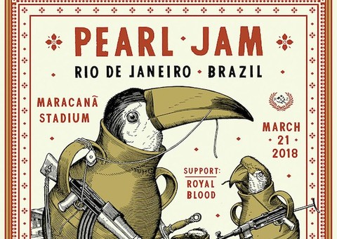 Pearl Jam causa polêmica com pôster para show no Rio