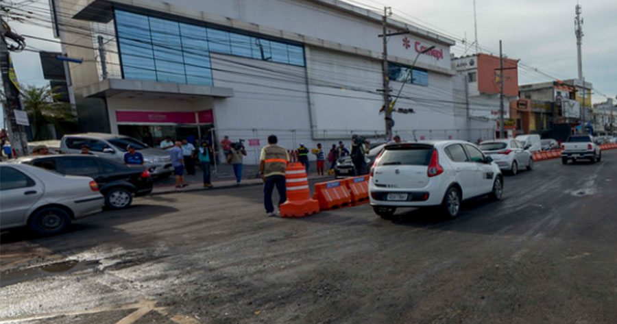 Trecho em obras da Djalma Batista tem o trânsito liberado