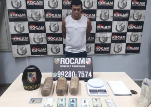 Perseguido por policiais, homem bate carro em muro e é preso em Manaus